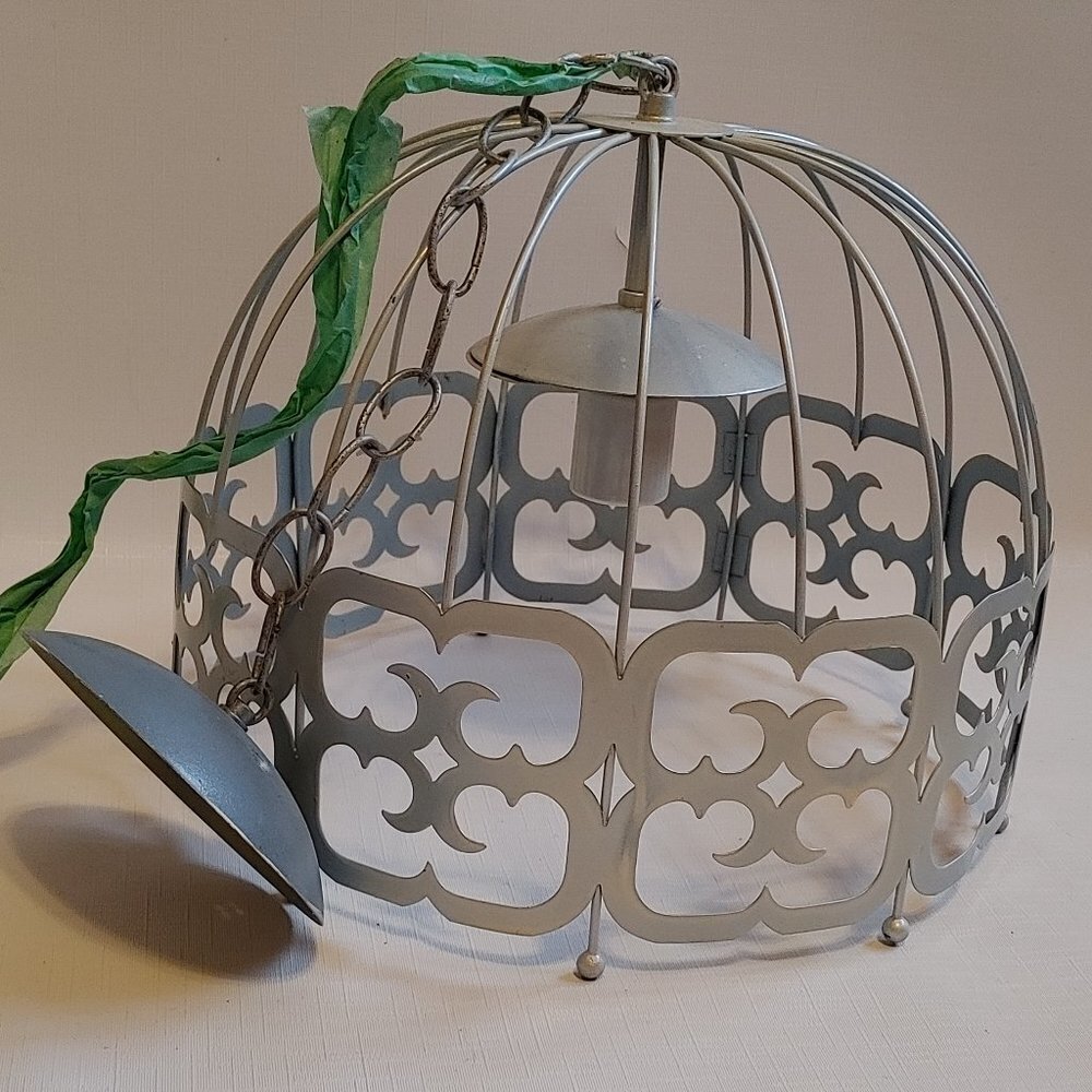 STUNNING Vintage Cage Dome Light Fixture Preowned